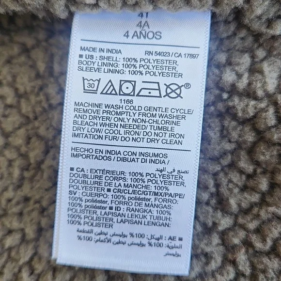 Old Navy Plaid Toddler Shacket Snap Buttons Sherpa Lining Pockets 4T - Picture 10 of 14